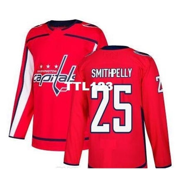 

real men real full embroidery 2018 new season washington capitals 25 devante smith-pelly hockey jersey or custom any name or number jersey, Black