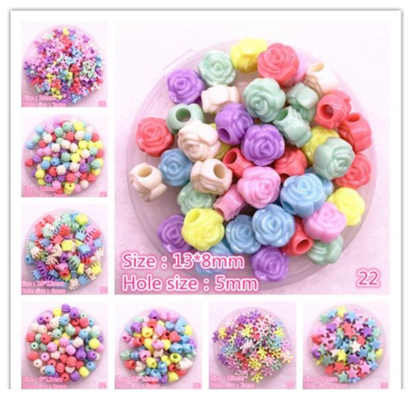 

50pcs/lot multicolour acrylic large hole beads for children children beads for jewelry making diy handmade bracelets nec jllzvh, Crystal
