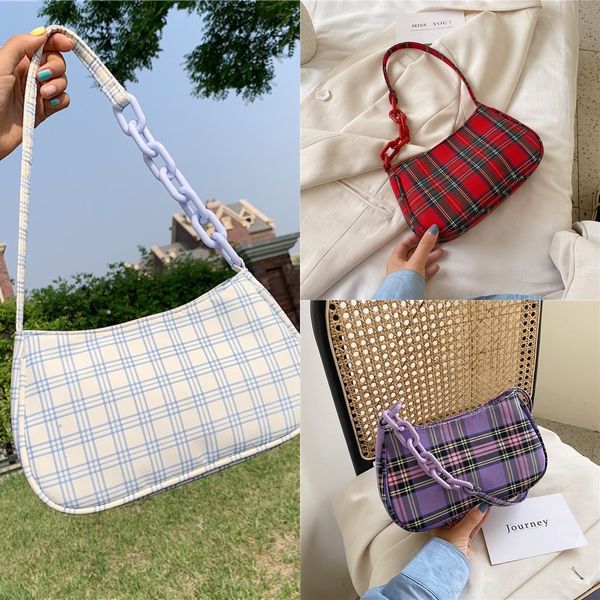 

vrprf 2020 new plaid women's blue s redwhite shoulder underarm bachelor shoulder bagbag and bag kbcal