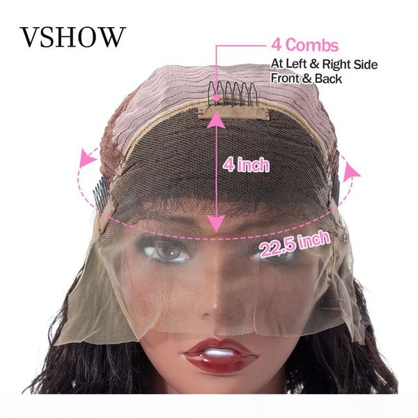 

vshow 13*4 brazilian body wave lace front human hair wigs pre plucked for black women 150% density remy hair lace front wig