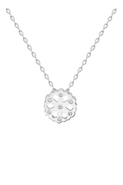 

certified cubic zirconia snowflake 925 sterling silver pendant