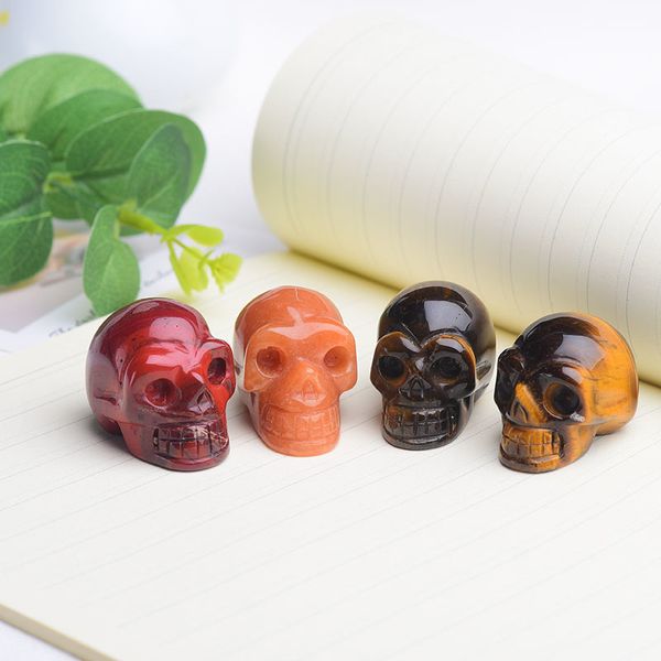 

carved natural quartz gems ghost crystal head skull healing stone home decor or halloween party bar decoration diy gift