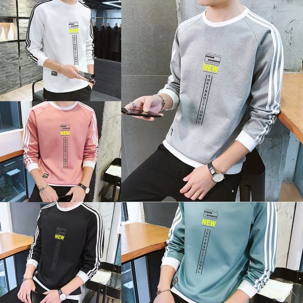 

wy303 sweater trendy printed jacket jacketjacket95polyester5spandex wy303 sweater men's t-shirt trendy men's printed baseball t-sh, Black