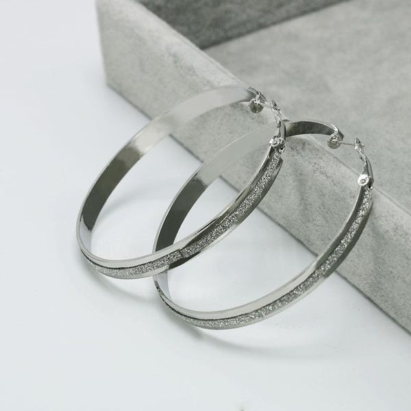 

hoop & huggie fashion women's big earrings glitter silver plated 6mmx4cm 5cm 6cm pendientes brincos gift jewelry, Golden;silver