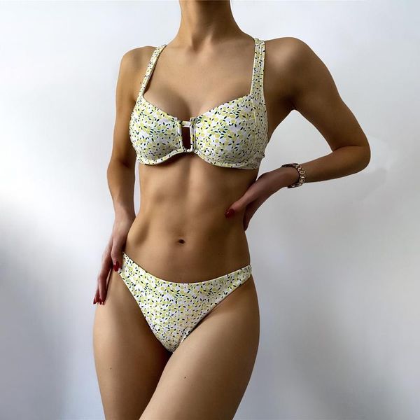 

women's swimwear 40# female swimsuit high waist bikini 2021 women two-pieces set bather ribbed bathing suit swim, White;black