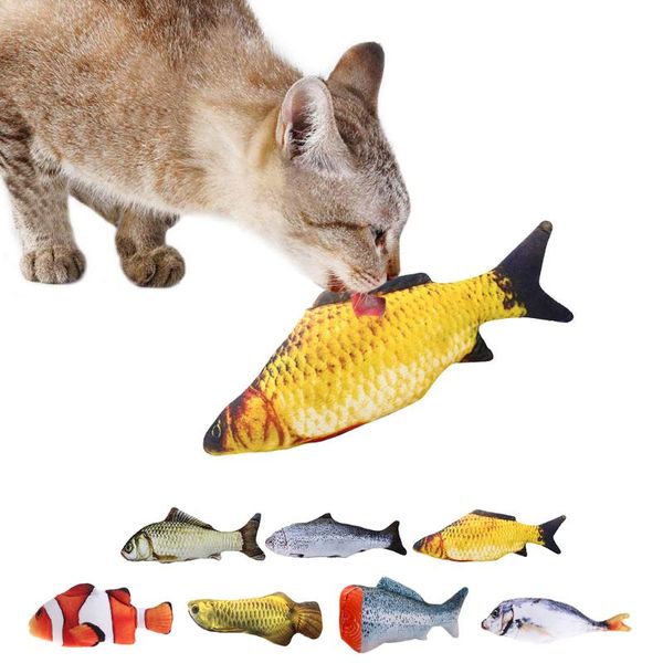 

cat toys 3d fish catnip plush pet toy interactive gifts stuffed pillow doll simulation playing for