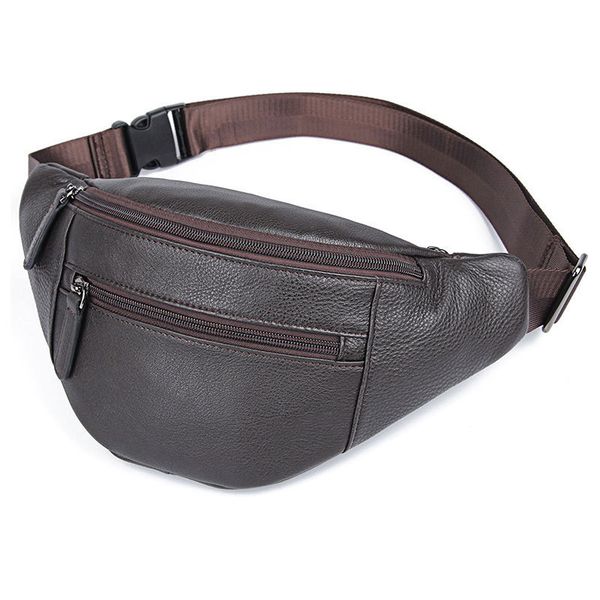 

2020 simple the vintage breast genuine leather bag of men shoulder messenger casual belt sports waist packs 3k4w