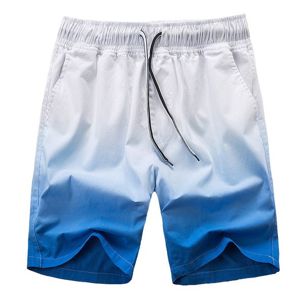 

summer loose casual shorts gradient lovers beach men's straight pants, White;black