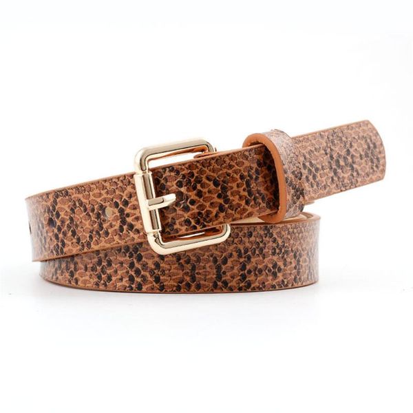 

women pu leather snake print waist belt ladies dress jeans with buckle ser88, Black;brown