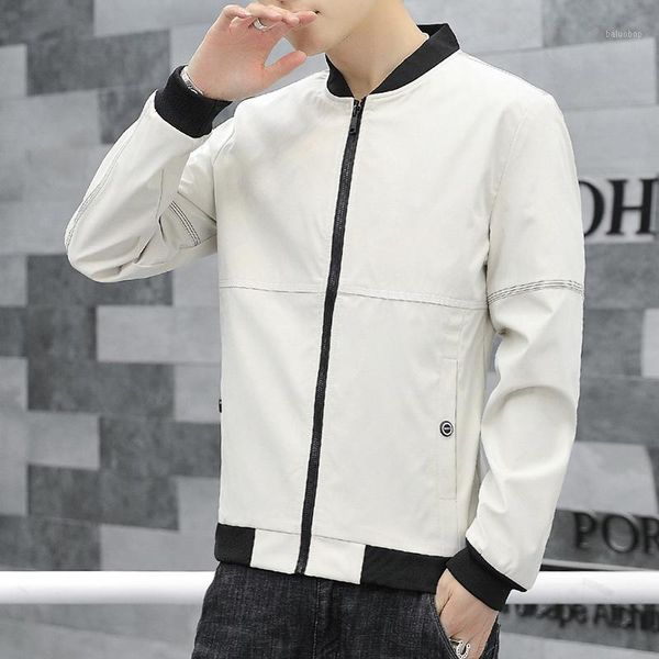 

port& 2019 new men's bomber jacket slim fit baseball blue/white/black jackets zipper windbreaker male outwear brand cloth1, Black;brown