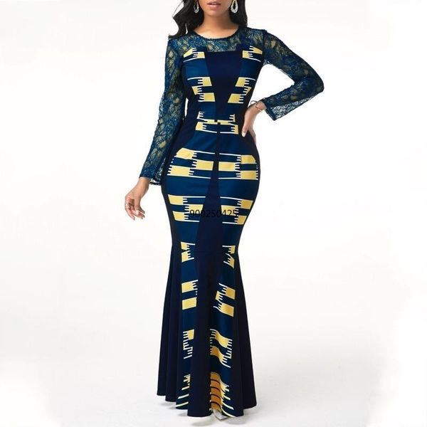 

ethnic clothing african dress for women 2021 casual plus size slim patchwork lace maxi dresses elegant long 5xl 4xl africa, Red