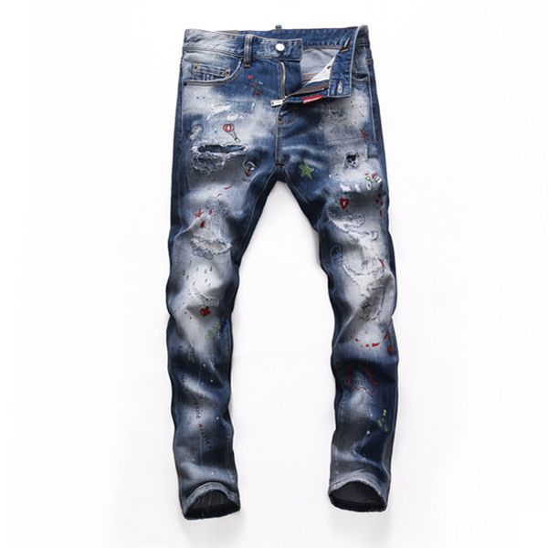 

distressed ripped biker slim fit motorcycle biker denim for men s fashion brand denim ripped fashion mens distressed ripped biker jeans, Blue