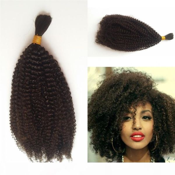 

4b 4c bulk human hair for braiding peruvian afro kinky curly bulk hair extensions no attachment fdshine, Black