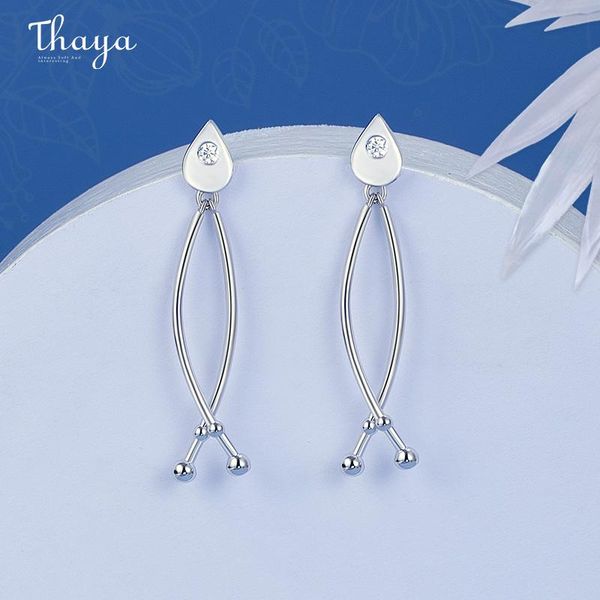 

thaya fashion jewelry for women curved cross earrings stud zircon silver color piercing earring design 2021 trend gift, Golden;silver