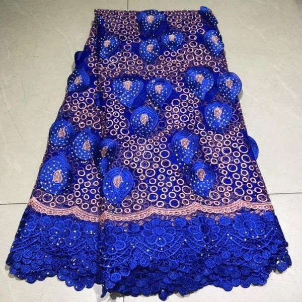 

2020 blue veritable tulle lace with stones fabric floral embroidery african nigerian sewing lace dress, Pink;blue