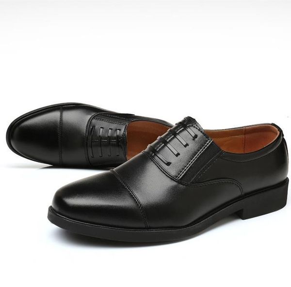 

men black wedding dress leather shoes breathable big size three joint performance shoes men's formal plus size 38-46