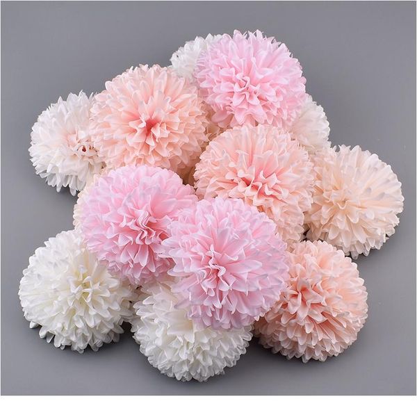 

20pcs 10cm large artificial pompom silk flowers head hydrangea home wedding decoration diy scrapbooking fake flower bbydje