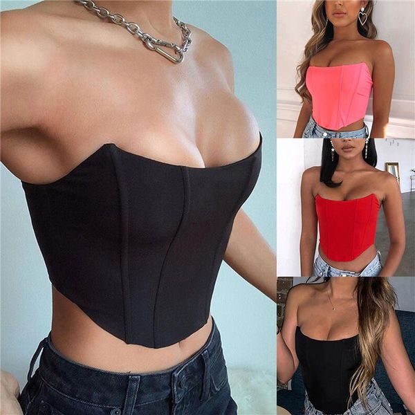 

summer women strapless elastic boob bandeau tube lingerie breast wrap camisole crop female roupas feminina, Black;white