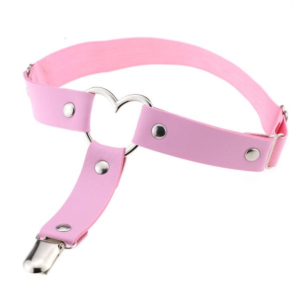 

lnrrabc heart garters one adjustable size punk garter belt leg ring pu leather harness for women cosplay stockings, Black;white