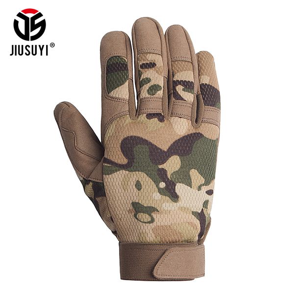 

multicam tactical gloves antiskid army military bicycle airsoft motocycel shoot paintball work gear camo full finger men women 201021, Blue;gray