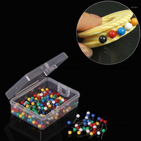 

100pcs straight pins multicolor round head dressmaking corsage accessories1, Black