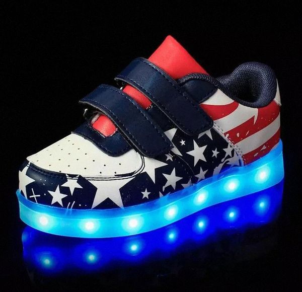 

2018 new usb charging colorful glowing summer student shoes boy fluorescence step lights led luminous sport sandals of the girls #h51u