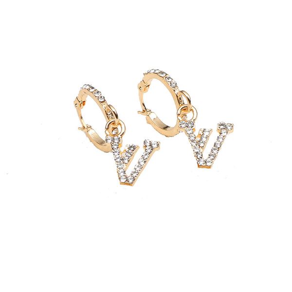 

creative fashion full diamond earring feminine temperament long light luxury simple ear accessories, Golden;silver