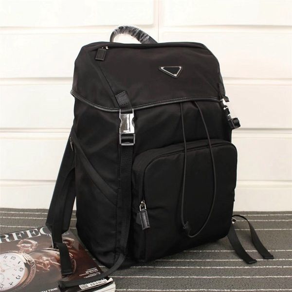 

p black nylon cloth travel backpack multi-functional schoolbag travel bag sports fashion brand large capacity backpack men