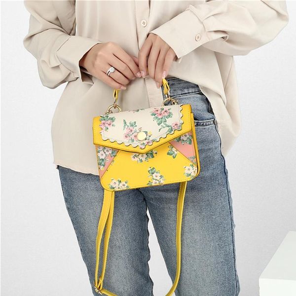 

cross body fashion flower pattern shoulder bags for women 2021 pu leather totes female crossbody handbags lady cute travel bag