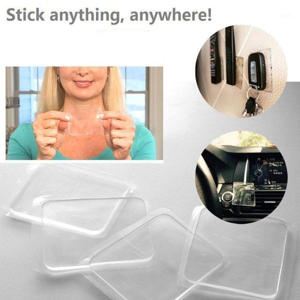 

5 pcs grip sticky anti slip pads kitchen car holder super easy gripping pad washable and reusable practical stickers *701