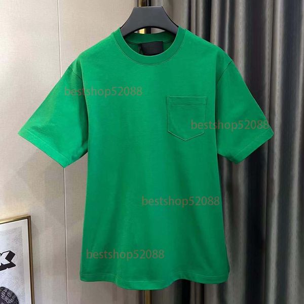 

22ss designer prad t shirt early spring new short sleeve p home latest hollow long fabric chest pocket design, White;black