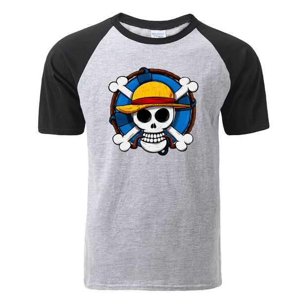 

new brand one piece men's the pirate king mens luffy tshirt summer japanese anime short sleeve tees hooded sweatshirt hoodie men t shir
