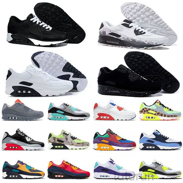 

men sneakers shoes classic 90 men and woman shoes sports trainer air cushion surface breathable sports shoes 36-45 rx-4, Black