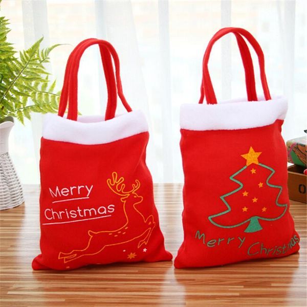 

red merry christmas gift bag tree reindeer pattern candy bag handbag christmas decorations for home new year decoration1