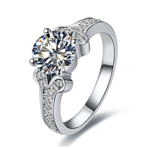 

solid platinum pt950 1ct moissanite engagement ring fine jewelry excellent quality lasting forever test natural q1219, Golden;silver