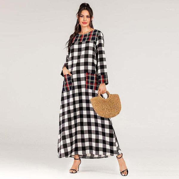 

women plaid sukienka maxi long dress muslim abaya arabic burka kaftan caftan dubai elbise islamic abayas jilbab islamique femme1, Red