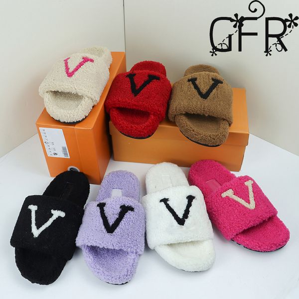 

fashion women wool sandals selling slippers woman slipper shoes autumn winter slides sandal size 35-41 by shoe02 02, Black