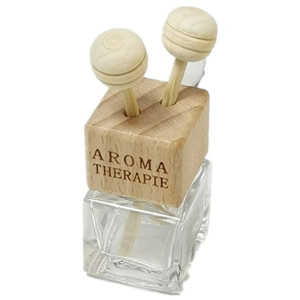 

bottles with wood screw cap and clip conditioner air outlet square glass perfume car aroma diffuser bottle dhc2044