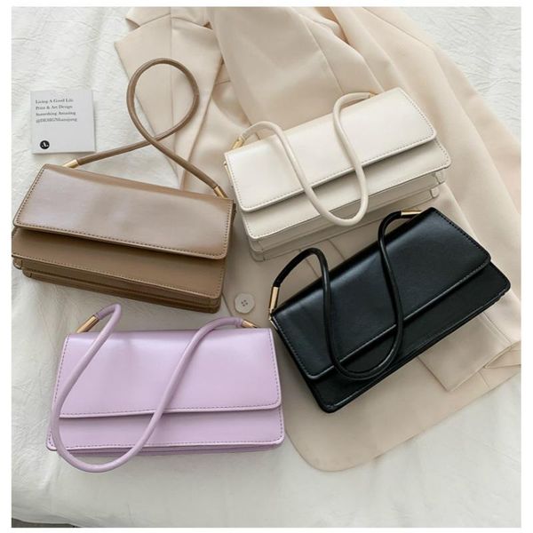 

shoulder bags women's fashion leather simple solid handbag small crossbody for girls messenger female bolso mujer