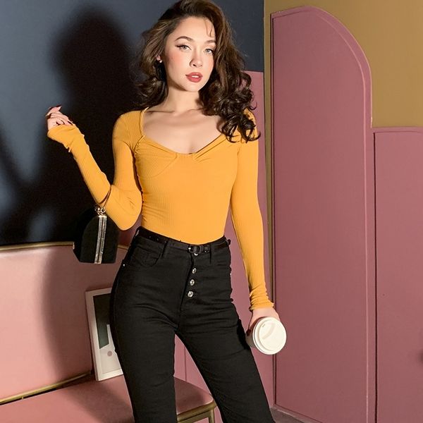 

2021 new thin joker stereoscopic elastic cord bust cup 2 colour long bodysuit high street female n7mk, Black;white