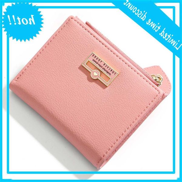 

heart hanger women rits broekzak cardholder brand pink little ladies wallet women's pure ports feuille femme