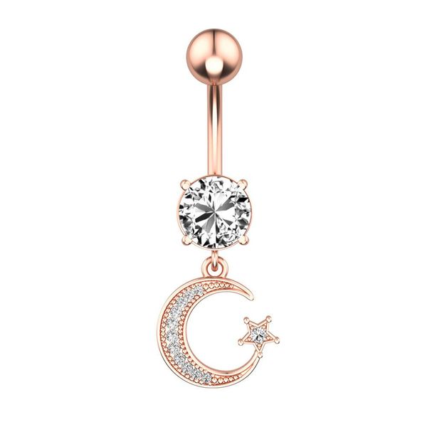 

хирургическая стальная кристаллическая кнопка belly piercing кольцо 14g розовыйold цветочная живота кольцо милый пупок пирсинг болтаться сер, Slivery;golden