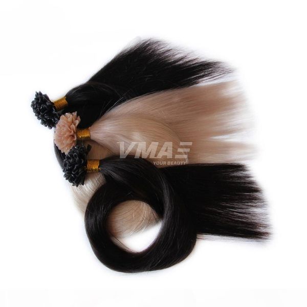 

vmae 613 60 blonde single drawn высокого качества 50g 1g прядь straightprebonded богородица русский подсказка человеческих волос, Black