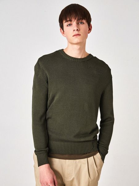 

men solid round neck sweater y2ts#, White;black