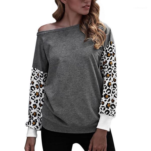 

women's blouses & shirts women patchwork and blouse autumn winter leopard print harajuku drawstring casual long sleeve pullover female, White