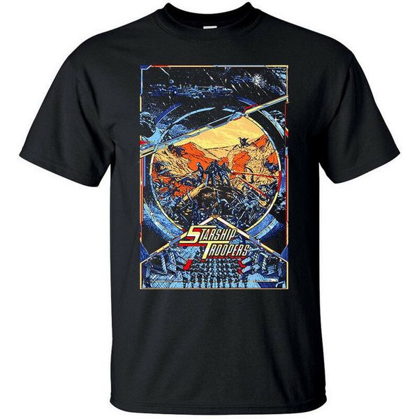 

starship troopers movie poster 1997 t-shirt black all sizes s-5xl retro o neck tee shirt sport hooded sweatshirt hoodie