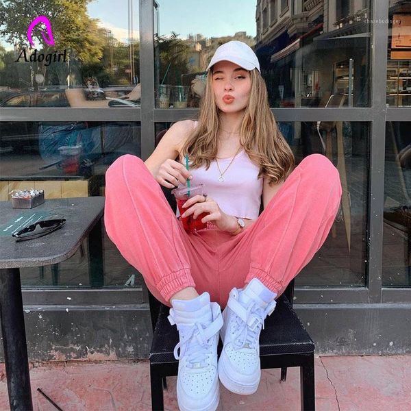 

2020 high waist long cargo pants women loose casual sweatpants winter fall sporting clothes female streetwear trousers1, Black;white