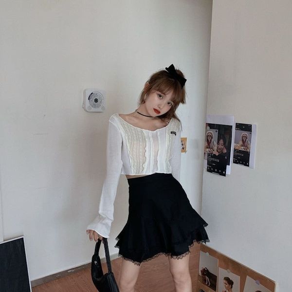 

posdj two-piece temperament suit stitching knitted lace summer fashionable suit women's jacket skirt lace skirt fashion jkm6i, Gray