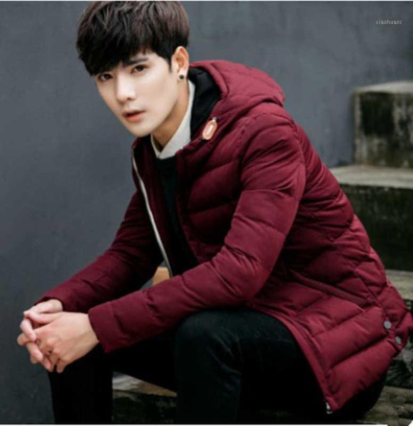 

autumn and winter men down jacket korean casual down cotton suit winter warm men's short hooded cotton coat1, Black