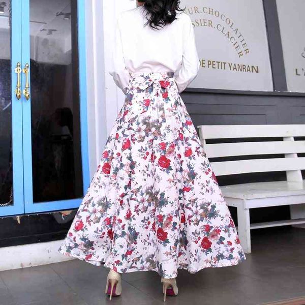 

skirts women's drs digital printing large swing skirt, Black